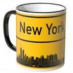 JUNIWORDS Tasse Ortsschild Skyline New York