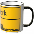 JUNIWORDS Tasse Ortsschild Skyline New York