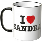 JUNIWORDS Tasse I LOVE SANDRA