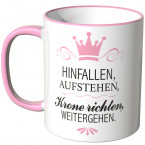 JUNIWORDS Tasse HINFALLEN, AUFSTEHEN, Krone richten, WEITERGEHEN.