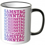 JUNIWORDS Tasse Samstag, Sonntag, Scheisstag,...