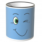 JUNIWORDS Tasse lustiges Gesicht - blau