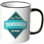 JUNIWORDS Tasse Snowboarden - ein Traum