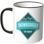 JUNIWORDS Tasse Snowboarden - ein Traum