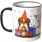 JUNIWORDS Tasse YEAH 30! mit mürrischer Hund