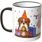 JUNIWORDS Tasse YEAH 40! mit mürrischer Hund