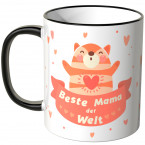 JUNIWORDS Tasse Beste Mama der Welt mit süßer Katze