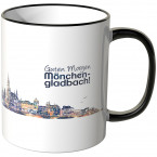 JUNIWORDS Tasse "Guten Morgen Mönchengladbach!" Skyline bei Nacht