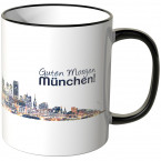 JUNIWORDS Tasse "Guten Morgen München!" Skyline bei Nacht