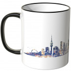 JUNIWORDS Tasse "Guten Morgen München!" Skyline bei Nacht