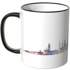 JUNIWORDS Tasse "Guten Morgen Wiesbaden!" Skyline bei Nacht