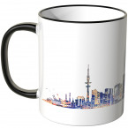 JUNIWORDS Tasse "Guten Morgen Hamburg!" Skyline bei Nacht