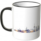 JUNIWORDS Tasse "Guten Morgen Karlsruhe!" Skyline bei Nacht