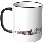 JUNIWORDS Tasse "Guten Morgen Bielefeld!" Skyline bei Nacht