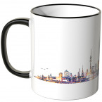 JUNIWORDS Tasse "Guten Morgen Dortmund!" Skyline bei Nacht