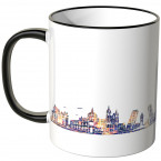 JUNIWORDS Tasse "Guten Morgen Madrid!" Skyline bei Nacht