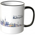 JUNIWORDS Tasse "Guten Morgen Ruhrpott!" Skyline bei Nacht