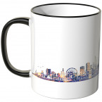 JUNIWORDS Tasse "Guten Morgen Ruhrpott!" Skyline bei Nacht