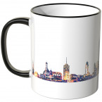 JUNIWORDS Tasse "Guten Morgen Augsburg!" Skyline bei Nacht