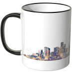 JUNIWORDS Tasse "Good Morning Chicago!" Skyline bei Nacht