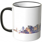 JUNIWORDS Tasse "Good Morning Dallas!" Skyline bei Nacht