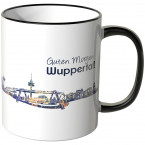 JUNIWORDS Tasse "Guten Morgen Wuppertal!" Skyline bei Nacht