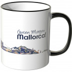 JUNIWORDS Tasse "Guten Morgen Mallorca!" Skyline bei Nacht