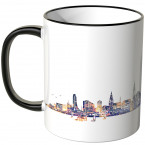 JUNIWORDS Tasse "Guten Morgen Kiel!" Skyline bei Nacht