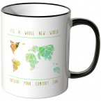 JUNIWORDS Tasse It's a whole new world outside your comfort zone