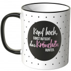 JUNIWORDS Tasse Kopf hoch, sonst rutscht das Krönchen runter.