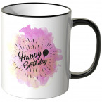 JUNIWORDS Tasse Happy Birthday Aquarell