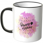 JUNIWORDS Tasse Happy Birthday Aquarell