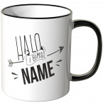 JUNIWORDS personalisierte Tasse Halo I bims *Männername*