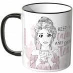 JUNIWORDS Tasse Keep calm and drink tea - aquarell