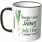 JUNIWORDS Tasse Die dünnsten Lauchs werden im Januar geboren...