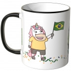 JUNIWORDS Tasse Brasilien Einhorn-Fans