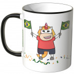 JUNIWORDS Tasse Brasilien Einhorn Flagge