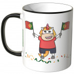 JUNIWORDS Tasse Portugal Einhorn Flagge