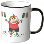 JUNIWORDS Tasse Italien Einhorn-Flagge