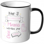 JUNIWORDS Tasse Nur die allerbesten Mamis werden zur Oma befördert - Motiv 18