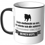 JUNIWORDS Tasse Sieht vielleicht so aus, als würde ich dir zuhören. - Mops