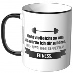 JUNIWORDS Tasse Sieht vielleicht so aus, als würde ich dir zuhören. - Fitness