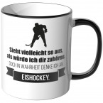 JUNIWORDS Tasse Sieht vielleicht so aus, als würde ich dir zuhören. - Eishockey