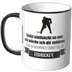 JUNIWORDS Tasse Sieht vielleicht so aus, als würde ich dir zuhören. - Eishockey