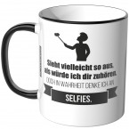 JUNIWORDS Tasse Sieht vielleicht so aus, als würde ich dir zuhören - Selfies