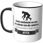 JUNIWORDS Tasse Sieht vielleicht so aus, als würde ich dir zuhören - Affen