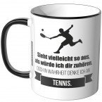 JUNIWORDS Tasse Sieht vielleicht so aus, als würde ich dir zuhören - Tennis