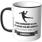 JUNIWORDS Tasse Sieht vielleicht so aus, als würde ich dir zuhören - Handball