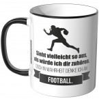 JUNIWORDS Tasse Sieht vielleicht so aus, als würde ich dir zuhören - Football