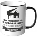 JUNIWORDS Tasse Sieht vielleicht so aus, als würde ich dir zuhören - Piano